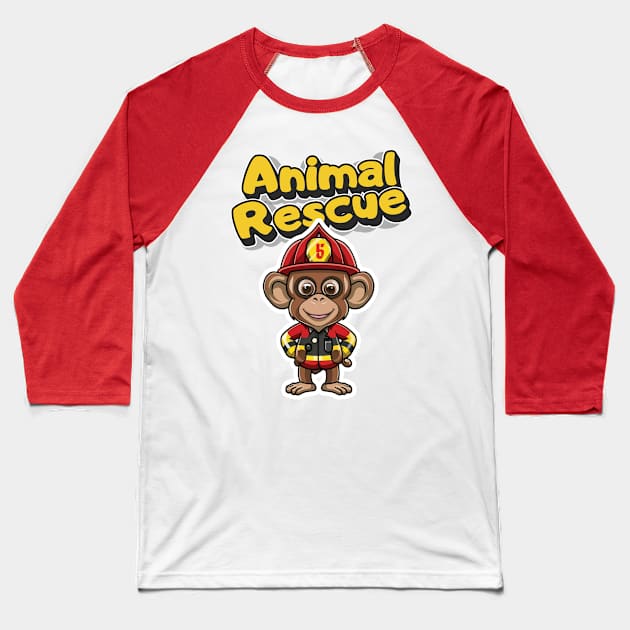 Animal Rescue Monkey Baseball T-Shirt by imagifa